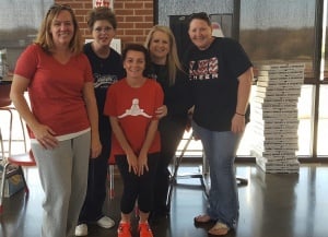 Moms of the Boys of Fall: missing one mom, Heather Vigil. L-R, Samantha Pearson, Patrice Christy, Brandi Krueger, Tracey Pridemore and Crystal Chartney.